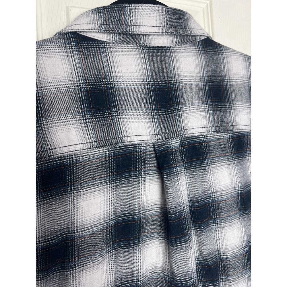 Columbia Men's Gray White Plaid 100% Cotton Flannel Button Up Shirt Size XL - Picture 8 of 8